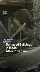Damaged Buildings in Japan After 7.5 Quake