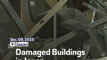 Damaged Buildings in Japan After 7.5 Quake