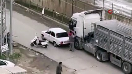 Samsun’da tır şoförüne sopalı saldırı! O anlar kamerada