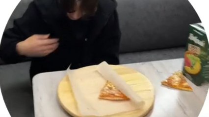 Pizza night turns chaotic when spinning board trick goes wrong
