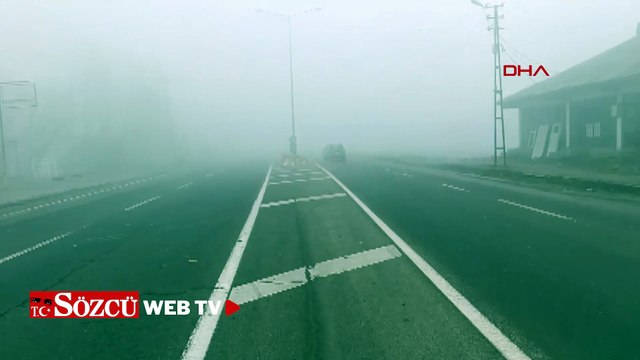 Ağrı'da yoğun sis; görüş mesafesi 10 metrenin altında