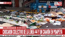 Impresionante choque entre colectivo y camión de bebidas en Pompeya: hay heridos