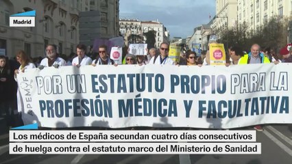 Médicos de España secundan cuatro días de huelga