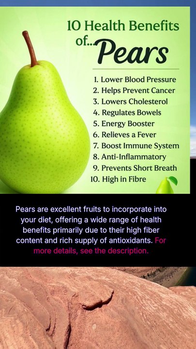 10 health benefits of pears