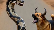 “Horned Python vs Two Horned Dogs – Village Gone Crazy 😱🐍🐶🐶”