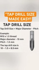 Tap Drill Size Formula _ Easily Calculate Tap Drill Size for Any Thread#TapDrillSize#Threading