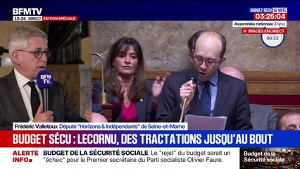 Vote du PLFSS: " On a sacrifié, pour moi, l'essentiel" déclare Frédéric Valletoux, député Horizons
