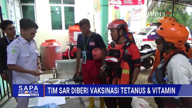 Tim SAR Banjir Bandang Agam Diberikan Vaksin Tetanus dan Vitamin oleh Basarnas | SAPA MALAM