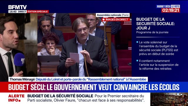 Budget de la Sécu: Ce qu'il manque dans ce budget, ce sont des économies , estime Thomas Ménagé (RN)