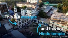 Bangladesh: The mosque and Hindu temple sharing one courtyard