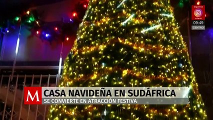 Casa navideña en Ciudad del Cabo se vuelve atracción por su impresionante iluminación