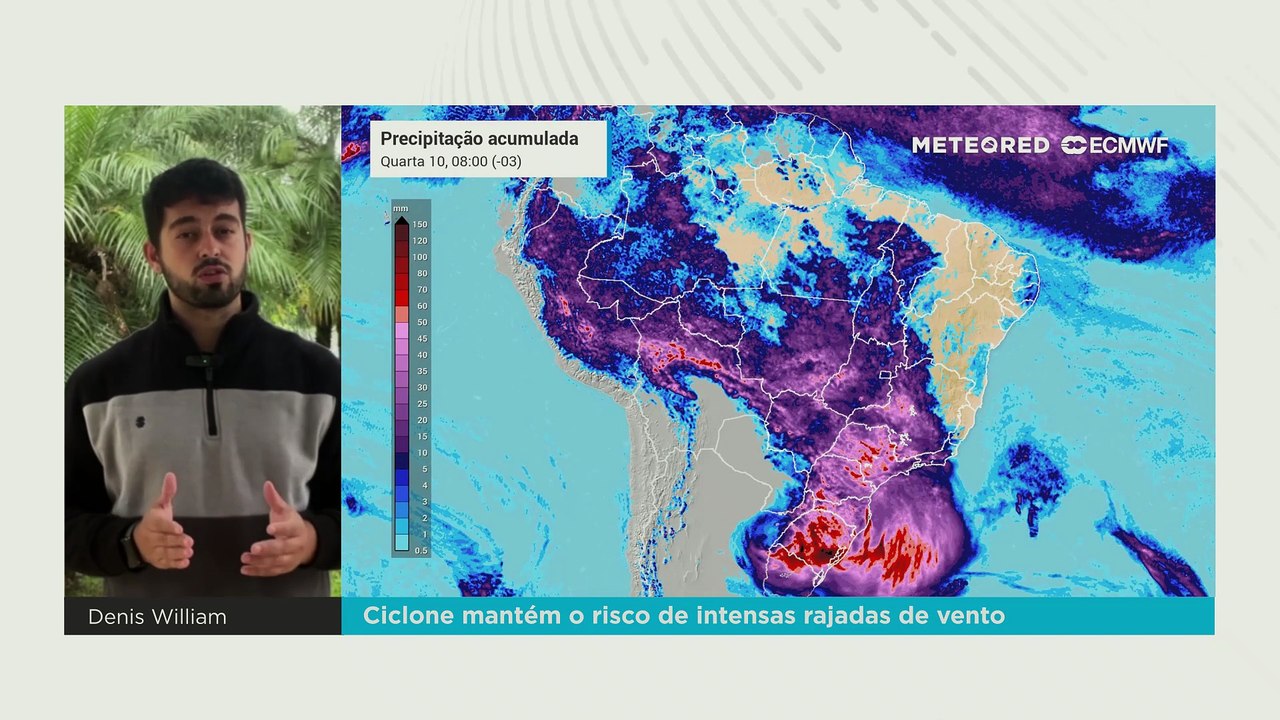 Ciclone mantém o risco de intensas rajadas de vento