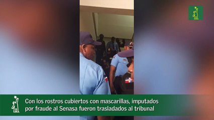 Con los rostros cubiertos con mascarillas, imputados por fraude al Senasa fueron trasladados al tribunal