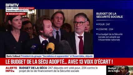"Nous avons fait œuvre utile", se félicite Boris Vallaud (PS) après l'adoption du budget de la Sécurité sociale