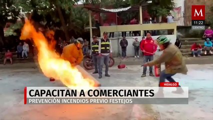 Capacitan a comerciantes en prevención de incendios previo a festejos decembrinos