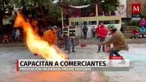 Capacitan a comerciantes en prevención de incendios previo a festejos decembrinos