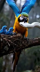 Snake Att4cks a bird's nest! #snake #birds