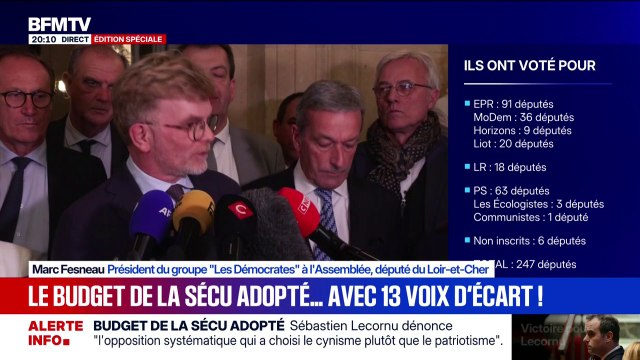 Budget de la Sécu adopté: Personne n'a perdu, personne n'a gagné , déclare Marc Fesneau, président du groupe Les Démocrates