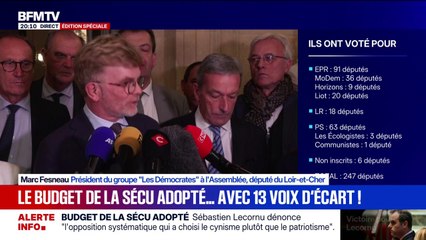Budget de la Sécu adopté: "Personne n'a perdu, personne n'a gagné", déclare Marc Fesneau, président du groupe Les Démocrates