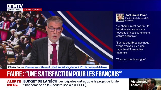 Budget de la Sécu adopté: Olivier Faure (PS) parle d'une satisfaction pour les Français