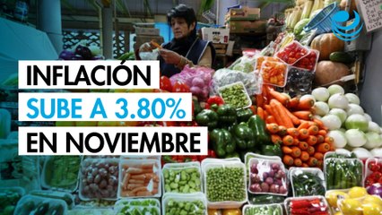 Inflación sube a 3.80% en noviembre por energéticos y alimentos