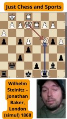 Jonathan Baker gane el alfil y vence a Steinitz (1868)