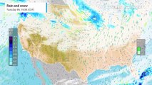 Rain and Snow Spread Across the Nation as Clipper System Advances Midweek