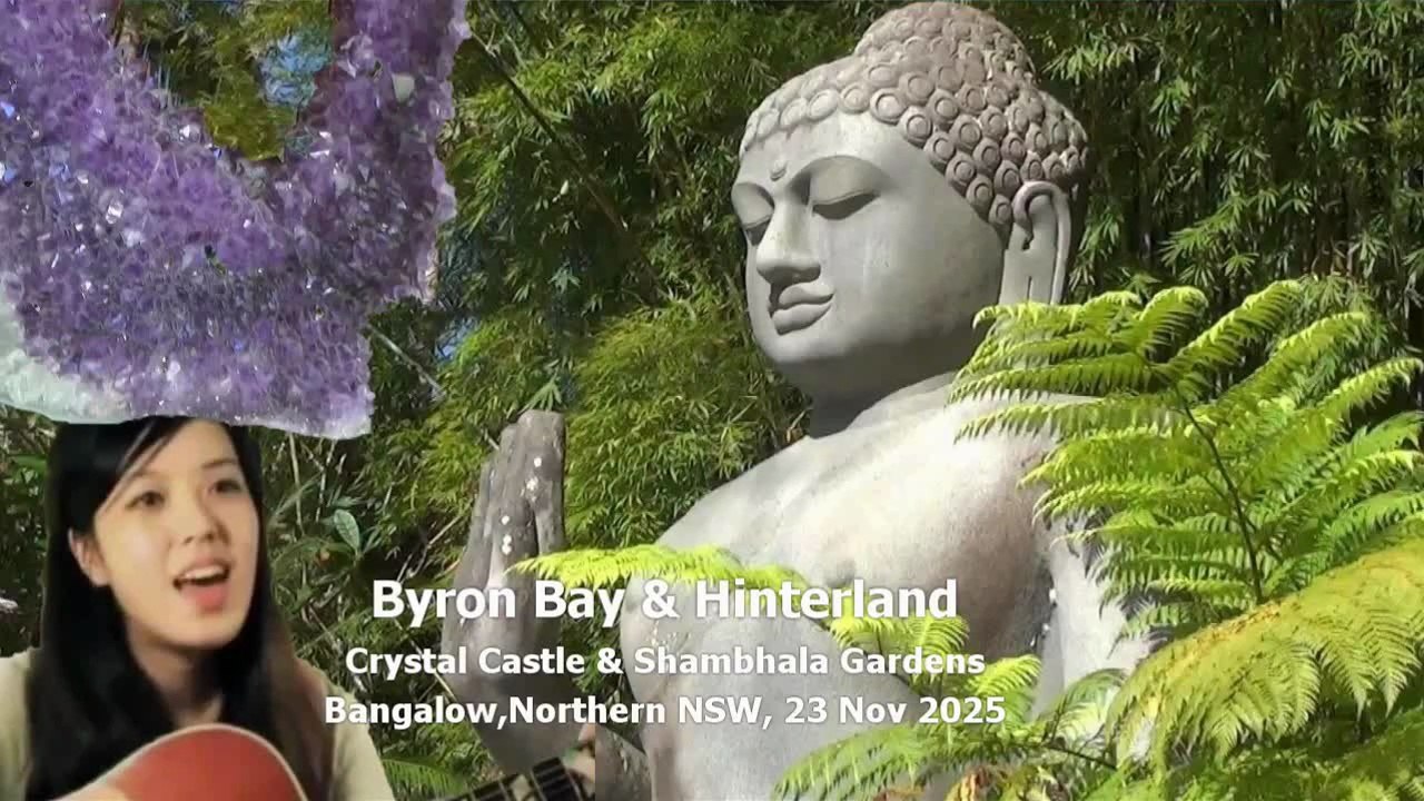 Byron Bay n Hinterland Norther Nsw, Crystal Castle n Garden,  Bahai Temple, Mona Vale Rd, Sydney, Imperial Gardens Ken Lamb French Forest, Sydney,  Gold Coast 4-5, 23 Nov 25