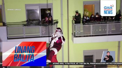 Santa firefighters, nag-ala 'Mission Impossible' para maghatid ng mga pamaskong regalo sa mga batang cancer patients ng isang ospital | Unang Balita