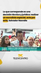 “Lo que corresponde es una decisión técnica y jurídica: realizar un escrutinio especial, acta por acta”, Salvador Nasralla