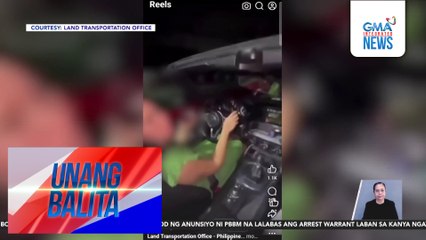 Babaeng tila umiinom habang nagmamaneho, pinagpapaliwanag ng LTO | Unang Balita