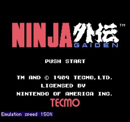 Ninja Gaiden (NES) [Vitesse 150%, Sans Morts, Minimaliste] Aizen a toujours raison