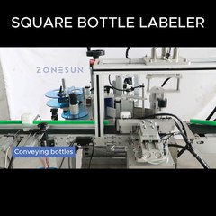 Automatic Square Bottle Labeler & Top Cap Labeling Machine