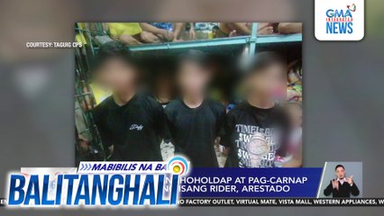 3 sangkot sa panghoholdap at pag-carnap sa motorsiklo ng isang rider, arestado | Balitanghali
