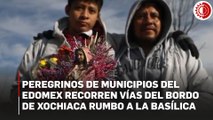 Peregrinos de municipios del Edomex recorren las vías del bordo de Xochiaca rumbo a la Basílica