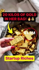 She Opened Her Bag and Found 20 KG Pure Gold Bars Worth $1.3 Million 💰 Startup Riches (Alternative titles – pick any) 20 Kilos of Real Gold in Her Bag – This is How Startup Millionaires Live! Startup Founder Casually Carries $1.3M in Gold Bars (Not Cash
