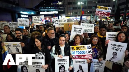 Protesters Rally in Oslo Ahead of Ceremony Awarding Machado the Nobel Peace Prize | APT