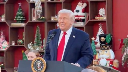 Trump mocks Hillary Clinton’s ‘glass ceiling’ at JD Vance’s holiday reception