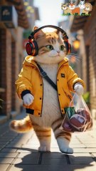 Cool Cat on a Mission Grocery Run Like a Boss 🐱🛒