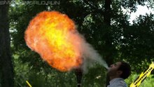 Fire breathing slow motion