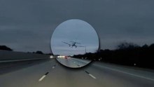 Watch: Plane hits car during emergency landing on Florida freeway
