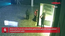 4 çocuğun soygun planı anbean kamerada! Beğendikleri motosikletleri böyle çaldılar