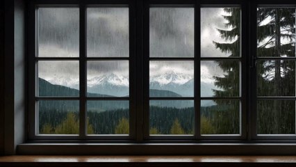 Rain Sound On Window - Heavy Rain for Sleep, Study and Relaxation, Meditation Cozy Window Rain