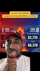 L’évolution des prix la coupe du monde 2026 par rapport à 2022