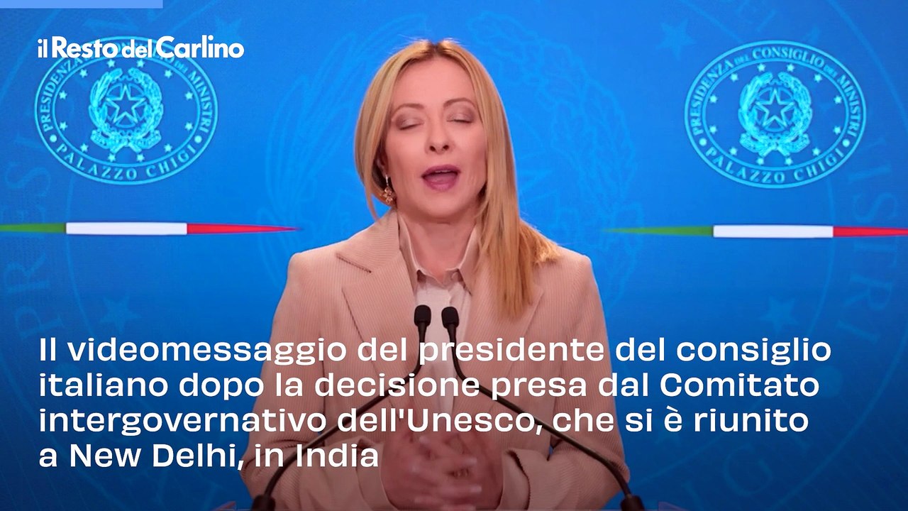 Meloni sulla cucina italiana patrimonio Unesco: "Un orgoglio"