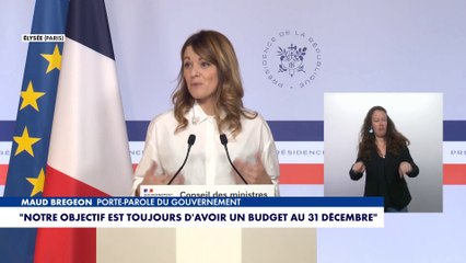 Maud Bregeon : «Notre objectif est toujours d'avoir un budget d'ici le 31 décembre»
