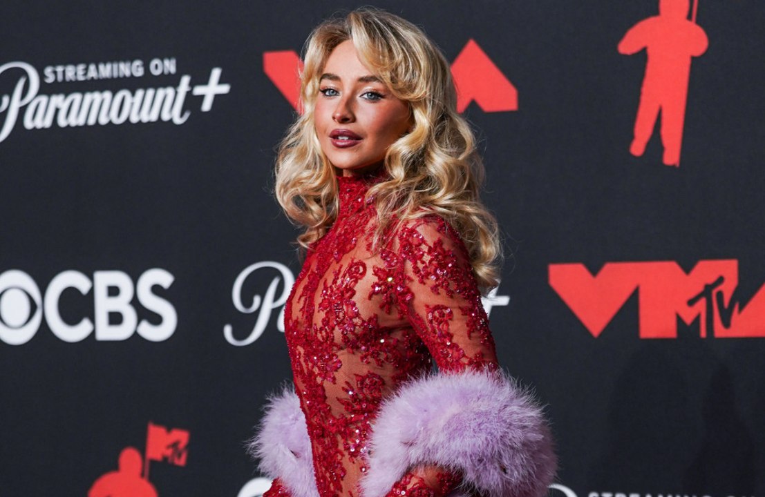 Sabrina Carpenter says 'I fell on a cactus...' while shooting the Manchild music video