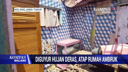 Diguyur Hujan Deras, Atap Sebuah Rumah Ambruk