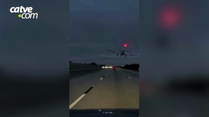 Avião cai sobre carro durante pouso de emergência nos EUA; VEJA