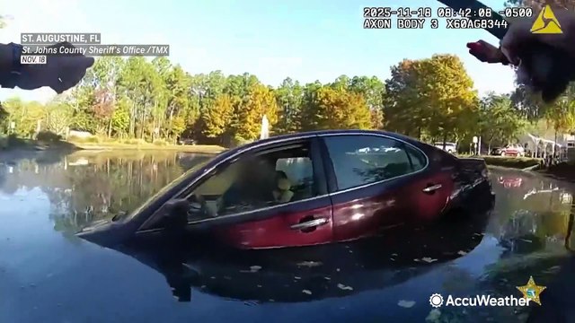 Florida deputies rescue man after vehicle plunges into pond